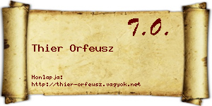 Thier Orfeusz névjegykártya